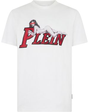 Philipp Plein T-Shirt Met Ronde Hals En Korte Mouwen - Wit