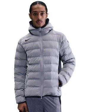 Nike Pufferjack Met Rits En Zakken, Effen (Deeltje Grijs) - Blauw