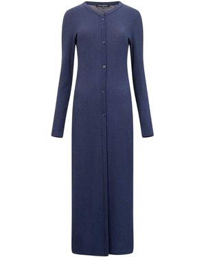 French Connection Meera Geribbelde Maxi Jurk - Blauw