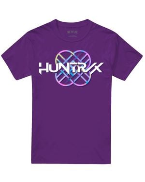 K-Pop Demon Hunters Adult Huntr/X Pastel Logo T-Shirt - Purple