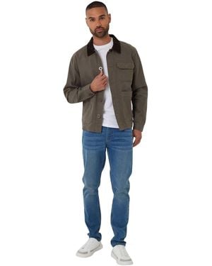 Threadbare Corduroy Utility Jacket Groen) - Blauw