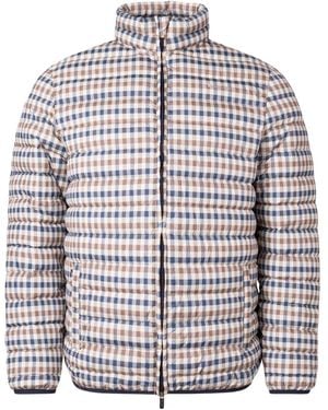 Aquascutum Active 100Gr Mock Neck Check Jacket - Natural