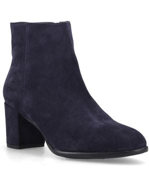 Hush Puppies Claridy Suede Leather Heeled Ankle Boots - Blue