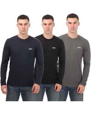DKNY Warrior T-shirt Met Lange Mouwen (3-pack) (marine/grijs/zwart)