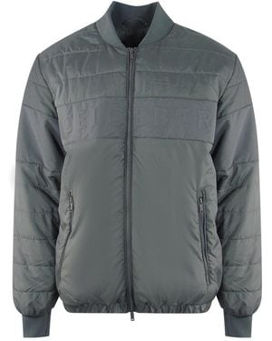 Ice Iceberg Plain Padded Bomber Jacket - Grey