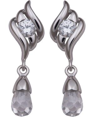 Orphelia 925 Sterling Drop Earrings - Metallic