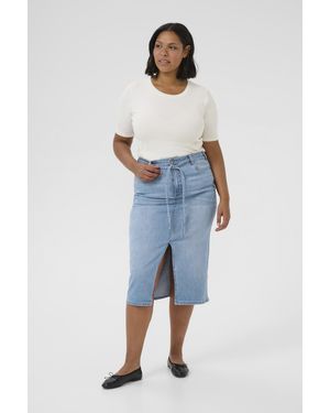 Kaffe Denim Rok Regular Fit Light Blue Denim - Blauw