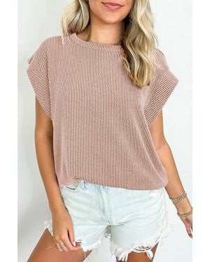 Azura Exchange Waffle Knit Top - Metallic