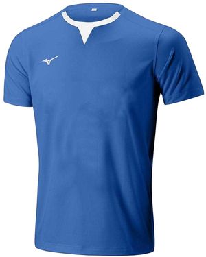 Mizuno Authentiek Logo Trainings Rugby Shirt (Royaal) - Blauw