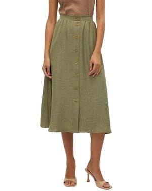 Vero Moda Laney A-Lijn Midi Rok (Laurierkrans) - Groen