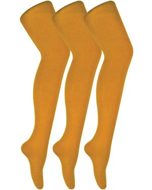 Sock Snob 3 Pair Multipack Coloured Opaque 80 Denier Tights - Orange