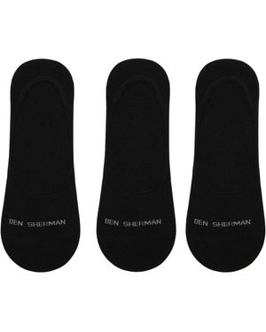 Ben Sherman Herensokken Makalu Logo Liner (Set Van 3) - Zwart