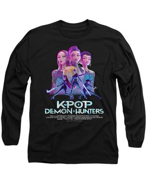 K-Pop Demon Hunters Adult Huntr/X Poster Long-Sleeved T-Shirt - Grey