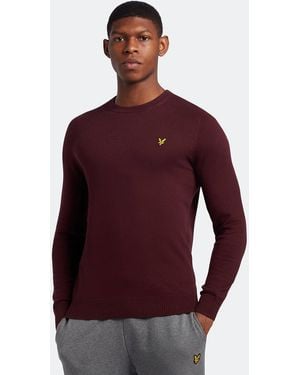 Lyle & Scott Cotton Merino Crew Neck Jumper - Red