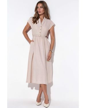 Busem Textured Gelaagde Maxi Jurk - Roze