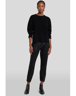 7 For All Mankind Ladies Trousers Darted Boyfriend Jogger Jogging - Black