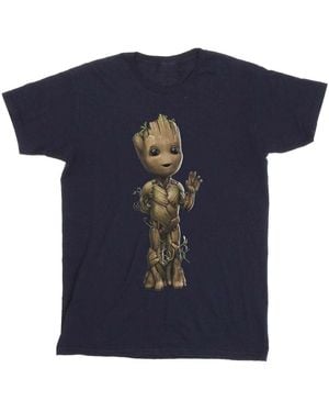 Marvel I Am Groot Wave Pose T-Shirt Cotton - Blue