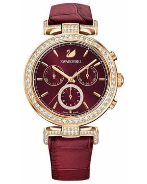 Swarovski 5416701 Era Journey Dark Rose- Tone Pvd Watch - Red
