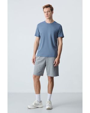 TOMMY LIFE Cotton-Blend Sweat Shorts - Blue