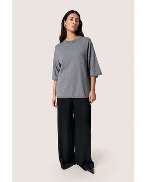 Soaked In Luxury Pullover Slsanja Oversize Fit Grey - Grijs
