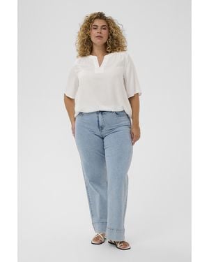 Kaffe Blouse Met Korte Mouwen Kcmina Blouse Met Korte Mouwen Regular Fit - Blauw