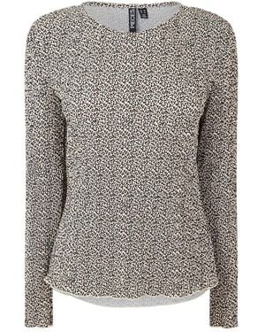 Pieces Crew Hals Relaxed Fit Blouse Met Lange Mouwen (Natuurlijk) - Grijs