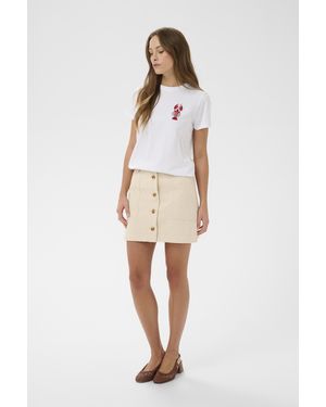 Saint Tropez T-Shirt Reannasz T-Shirt Regular Fit - Naturel