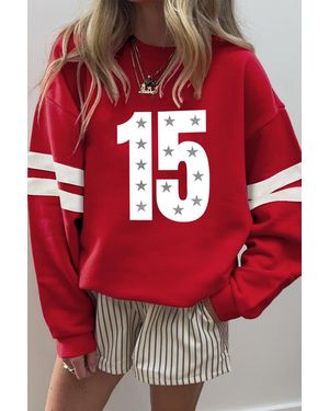 Azura Exchange Sterrennummer Sweatshirt - Rood