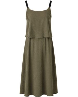 MixRay Sleeveless A-Line Maxi Dress With Square Neckline - Green