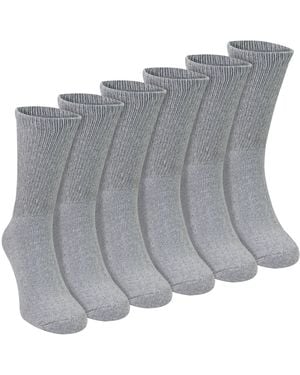 Sock Snob 6 Pairs Cotton Diabetic Socks - Grey