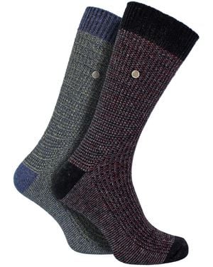 Jeep 2 Pack Casual Ribbed Cotton Dress Socks - Blue