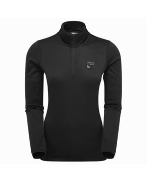 Sprayway Ladies Fleece Half Zip Top With Thumb Loops Winter Hiking Wear - Black