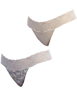 Janira Pack-2 Coquettes Baumwollstrings 1032357 Für Damen - Grijs