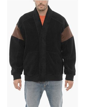 Ambush Fleece Tweekleurige Kimono-sweatshirt In Marrone, Nero - Zwart