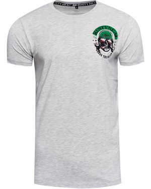 Rusty Neal Ronde Hals Biker T-shirt - Grijs