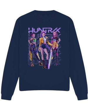 K-Pop Demon Hunters Adult Huntr/X Group Shot Sweatshirt - Blue