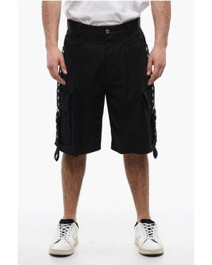 Off-White c/o Virgil Abloh Katoenen Cargoshorts Met Oogjes En Gespen In Zwart