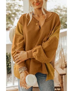 Azura Exchange V-hals Lange Mouwen Trui - Bruin