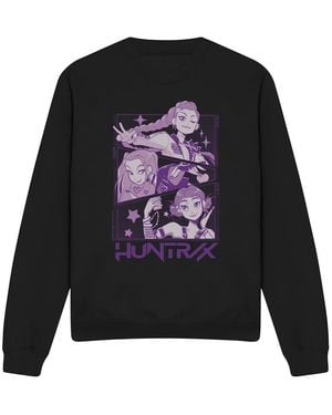 K-Pop Demon Hunters Adult Huntr/X Panel Sweatshirt - Black