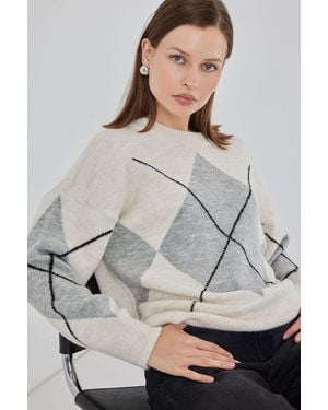 Bigdart Oversized Ruitpatroon Coltrui - Grijs