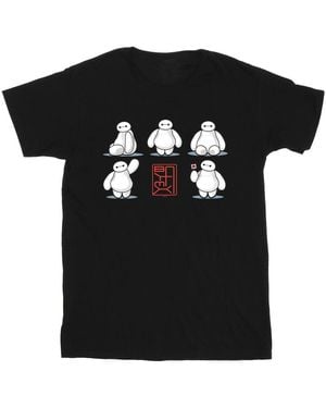 Disney Big Hero 6 Baymax Many Poses T-Shirt - Black