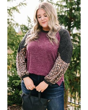 Azura Exchange Plus Size Luipaardprint Top - Paars