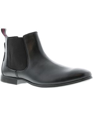 Ben Sherman Lombard Leather Desert Boots - Black