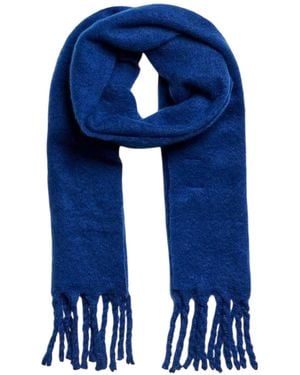 Pieces Sjaal Met Franje En Structuur - Blauw