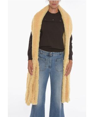Bottega Veneta Sjaal Van Schapenvacht Met Franje - Blauw