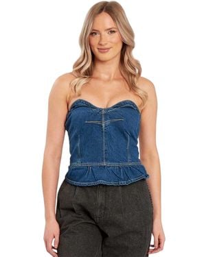 Influence Peplum-Corsettop Voor Getailleerd En Uitlopend - Blauw