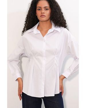 Bigdart Fitted Poplin Shirt With Button Front - White