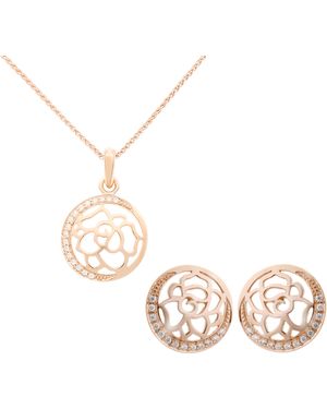 Orphelia 'Blair' 925 Sterling Set: Chain-Pendant + Earrings - Metallic