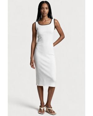 Msn-Collection Midi Dress - White