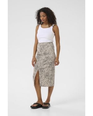 Kaffe Rok Slim Fit Abstract Leopard - Naturel